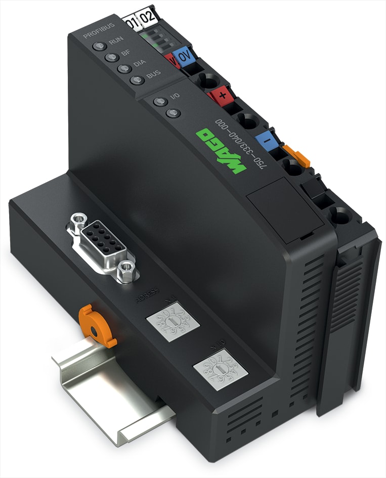 WAGO ELETTRONICA - Accoppiatore fieldbus PROFIBUS DP.2ª generazione.12 MBd.grigio scuro 750-333/040-000