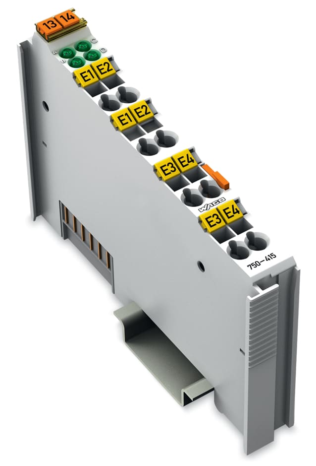 WAGO ELETTRONICA - Ingresso digitale a 4 canali.24 V AC/DC.20 ms.grigio chiaro 750-415