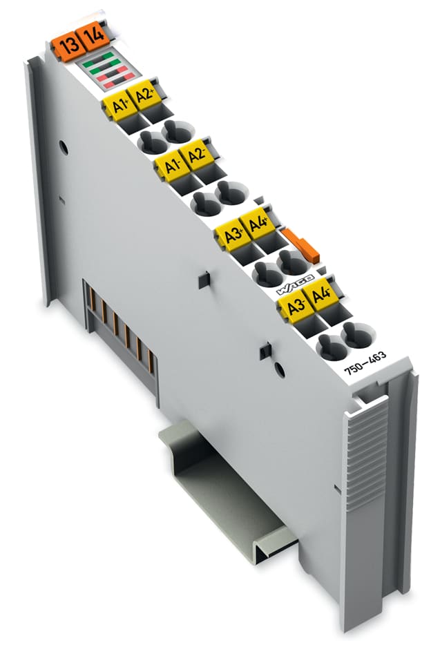 WAGO ELETTRONICA - Ingresso analogico a 4 canali.Per sensori di resistenza Pt1000/RTD.Regolabile.grigio chiaro