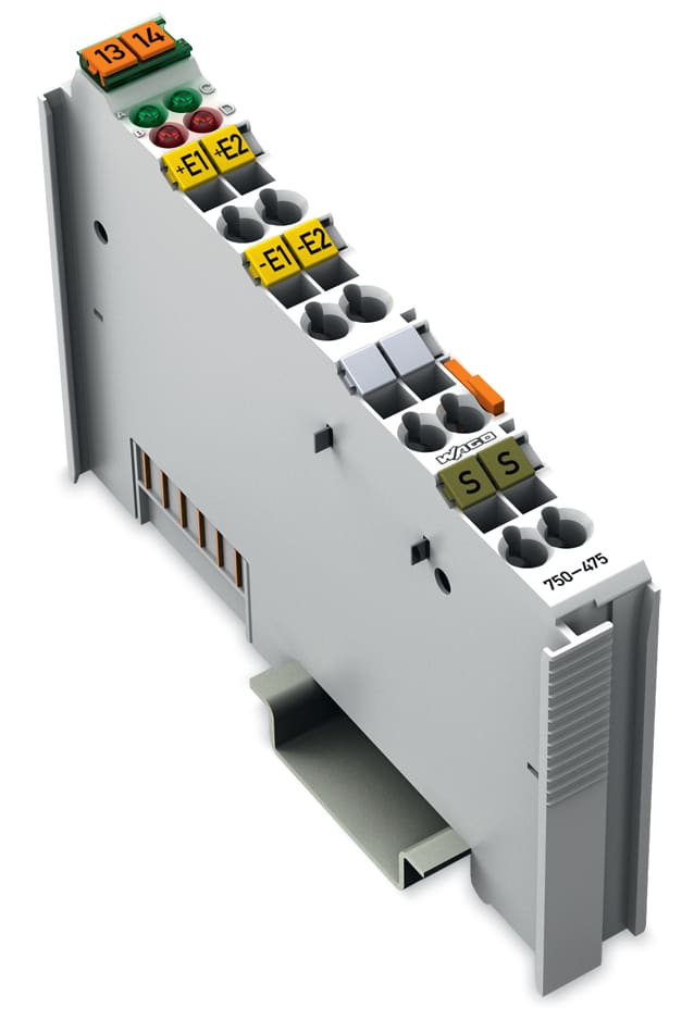 WAGO ELETTRONICA - Ingresso analogico a 2 canali.0 - 1 A AC/DC.Ingresso differenziale.grigio chiaro