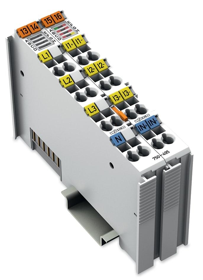 WAGO ELETTRONICA - Misurazione della potenza trifase.690 V AC, 1 A.grigio chiaro 750-495