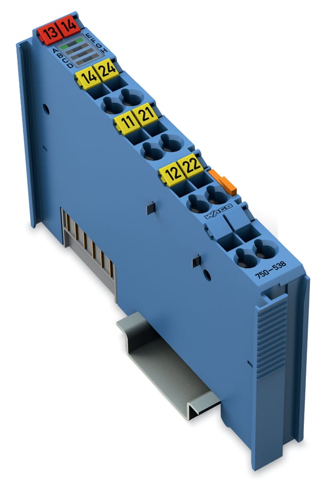 WAGO ELETTRONICA - Uscita relè a 2 canali.Senza potenziale.2 contatti in scambio.blu