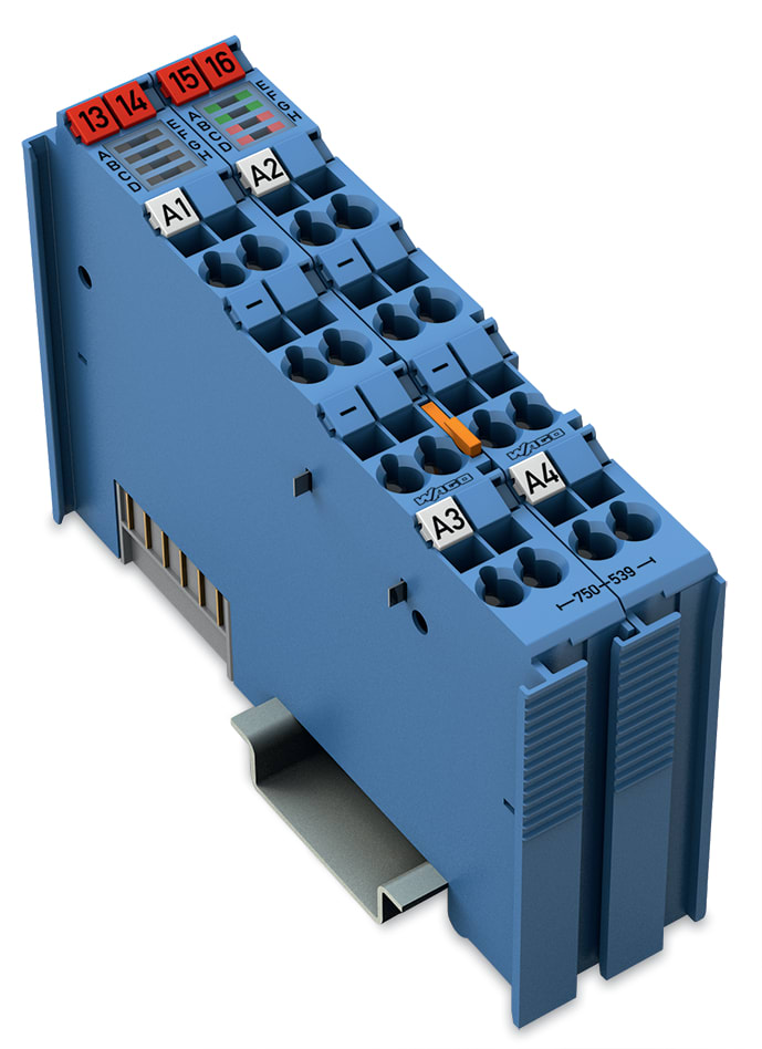 WAGO ELETTRONICA - Uscita digitale a 4 canali.24 V DC.Valvola.blu chiaro