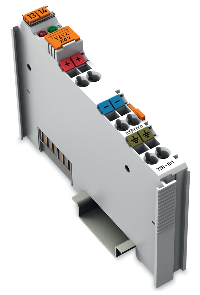 WAGO ELETTRONICA - Alimentazione.230 V AC.portafusibile.grigio chiaro 750-611