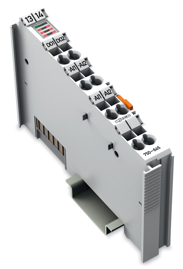 WAGO ELETTRONICA - Modulo VIB I/O a 2 canali, per il controllo dell'ampiezza delle oscillazioni/dello stato dei cuscinetti.grigio chiaro