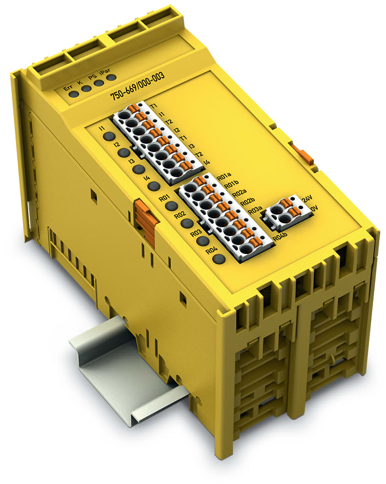 WAGO ELETTRONICA - Uscita relè/ingresso digitale a 4/4 canali fail-safe.48 V AC / 60 V DC.6 A