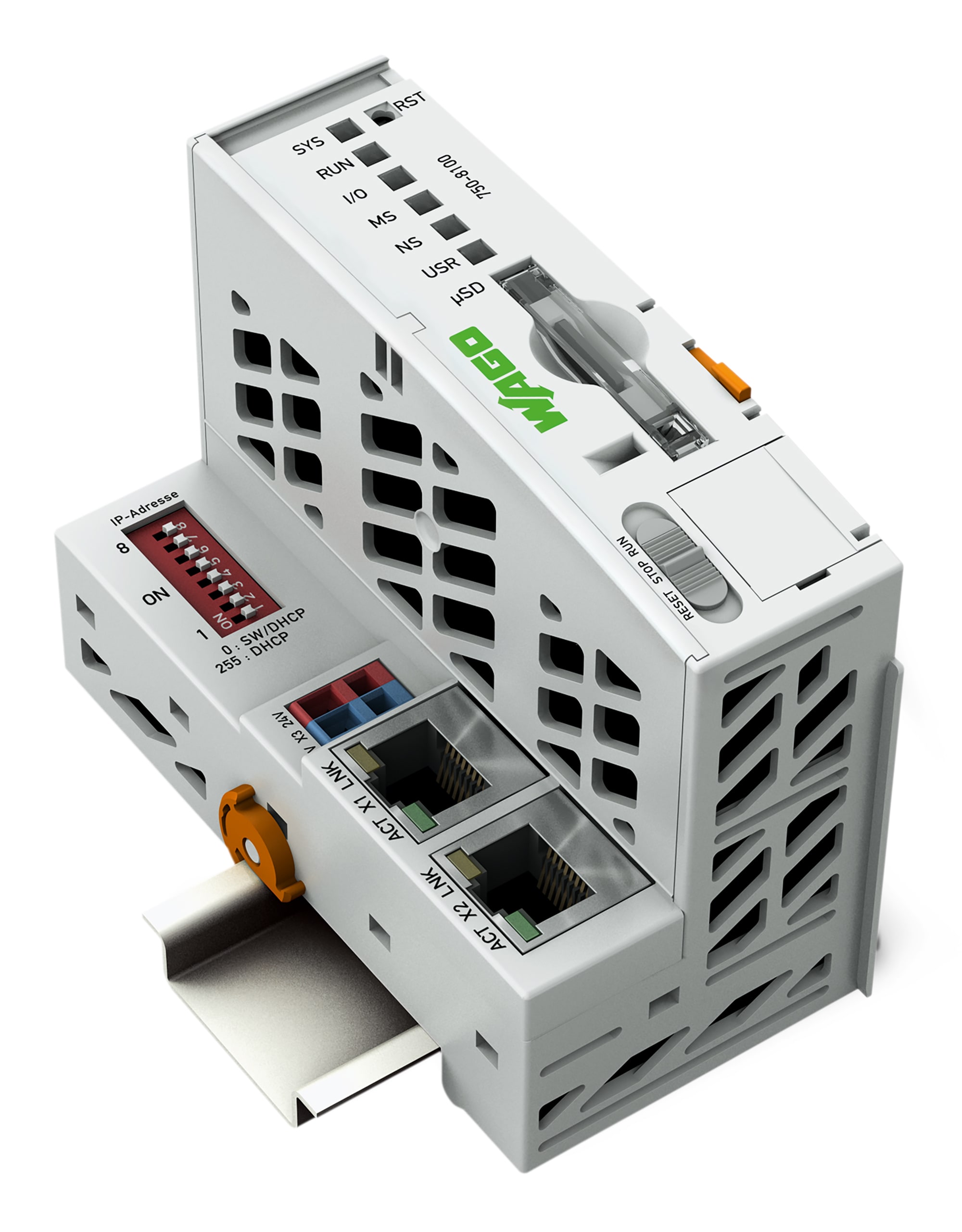 WAGO ELETTRONICA - Controllore PFC100.2 x ETHERNET.ECO.grigio chiaro
