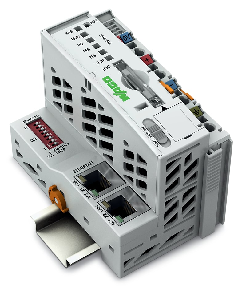 WAGO ELETTRONICA - Controllore PFC100.2 x ETHERNET.grigio chiaro