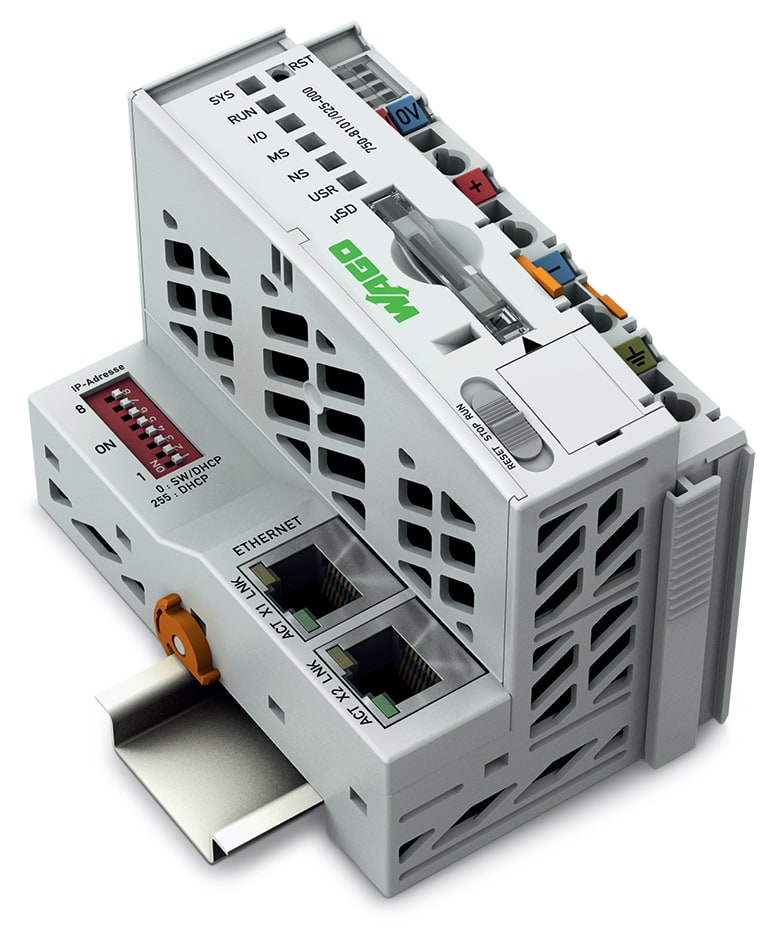 WAGO ELETTRONICA - Controllore PFC100.2 x ETHERNET.Temperatura est..grigio chiaro