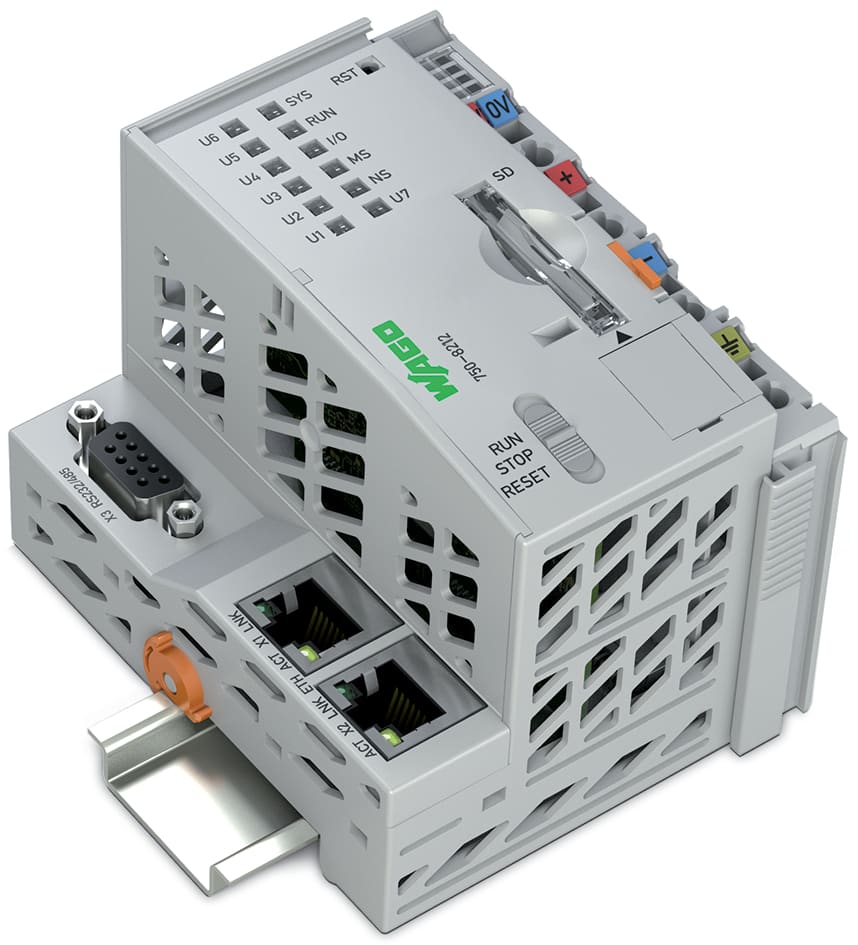 WAGO ELETTRONICA - Controllore PFC200.2ª generazione.2 x ETHERNET, RS-232/-485.grigio chiaro 750-8212