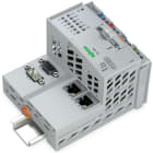 WAGO ELETTRONICA - Controllore PFC200.2ª generazione.2 x ETHERNET, RS-232/-485, CAN, CANopen.grigio chiaro 750-8214