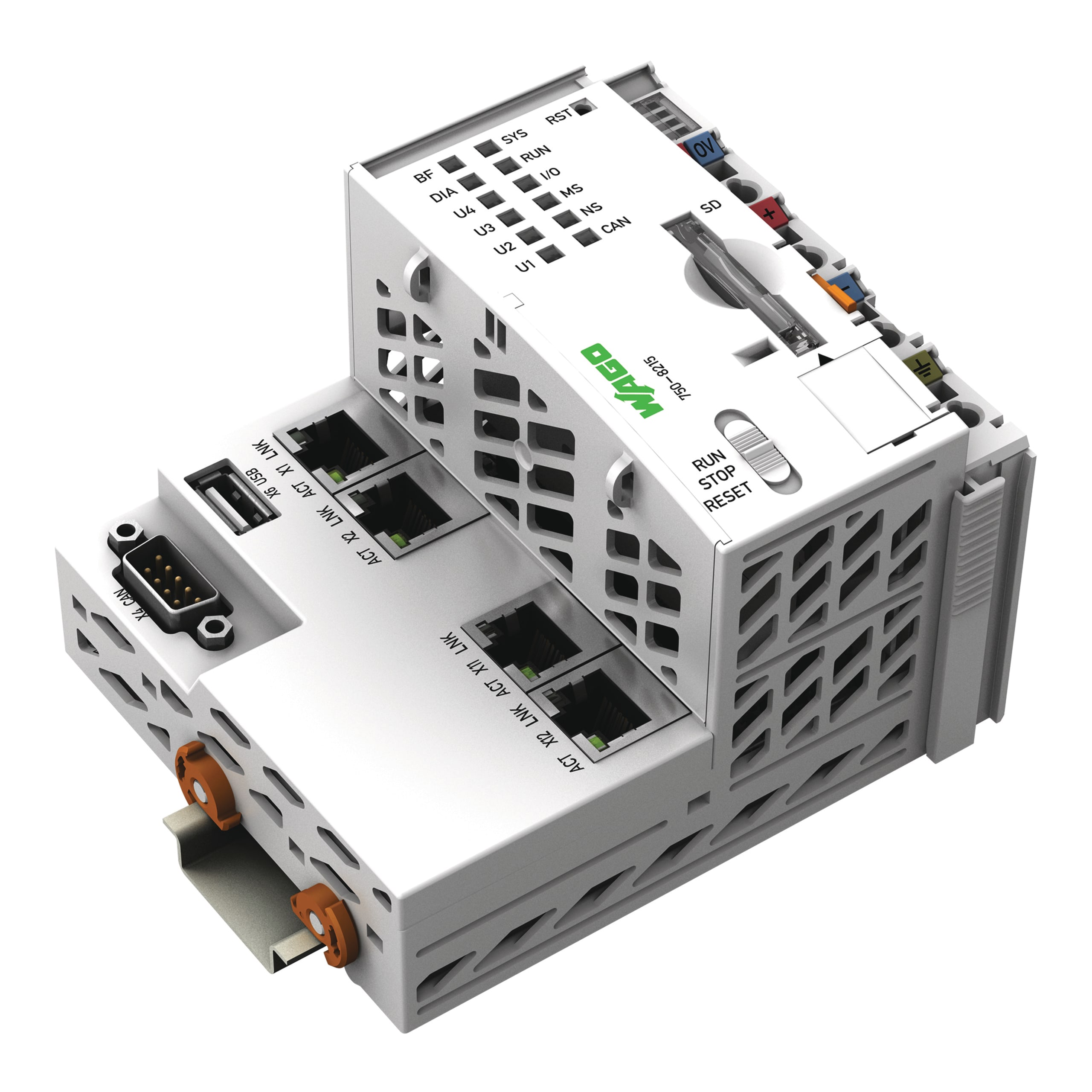 WAGO ELETTRONICA - Controllore PFC200.2ª generazione.4 x ETHERNET, CAN, CANopen, USB-A