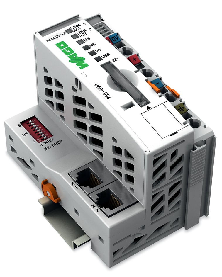 WAGO ELETTRONICA - Controllore Modbus TCP.4ª generazione.2 x ETHERNET, slot scheda SD 750-890