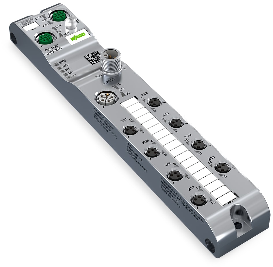 WAGO ELETTRONICA - Ingresso/uscita digitale a 8 canali.Profinet.24 V / 2,0 A DC 765-1105/100-000