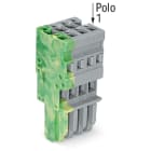 WAGO ELETTRONICA - Spina femmina per 1 conduttore.CAGE CLAMP®.4 mm².grigio, giallo-verde