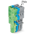 WAGO ELETTRONICA - Spina femmina per 1 conduttore.CAGE CLAMP®.4 mm².grigio, blu, giallo-verde