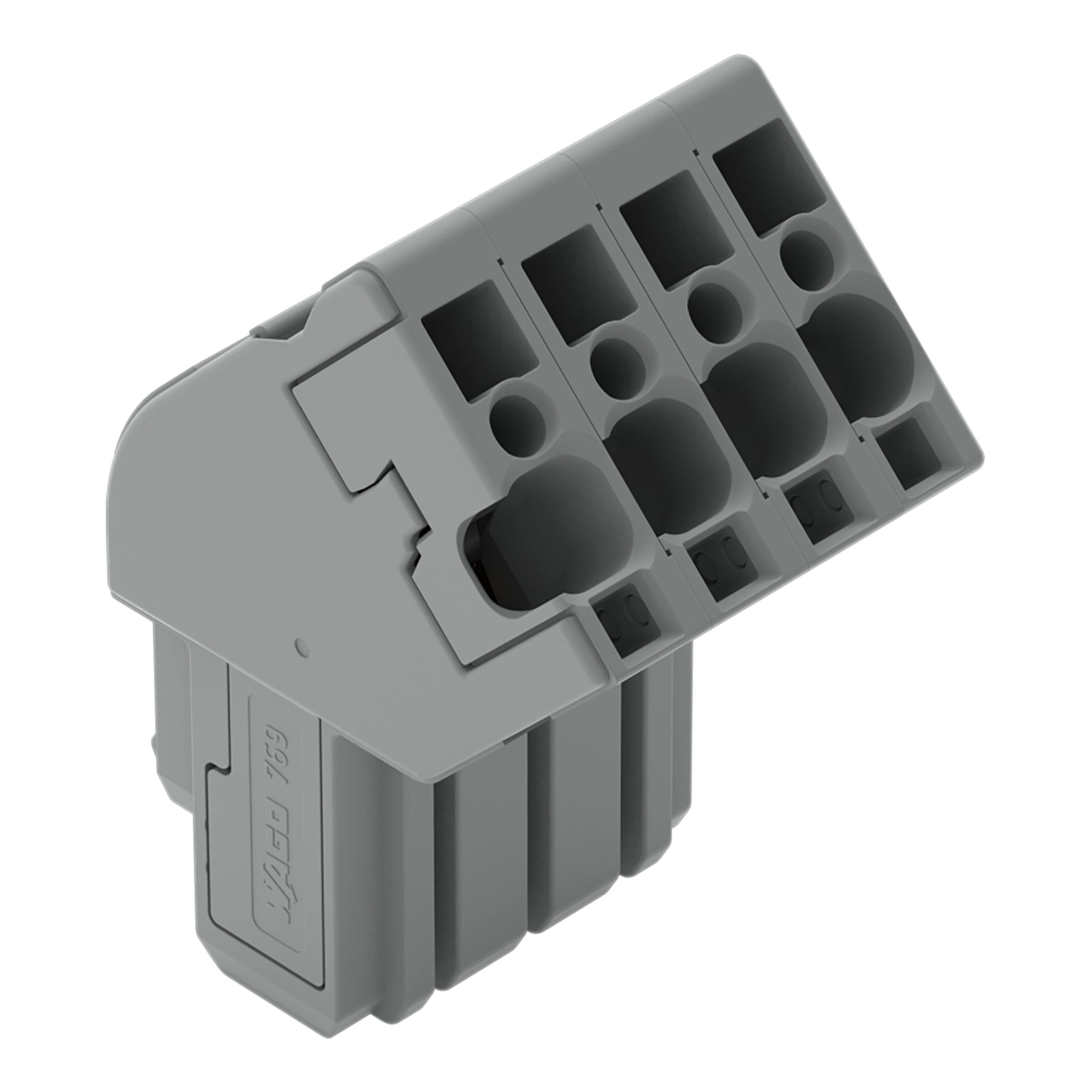 WAGO ELETTRONICA - Connettore femmina 1 conduttore, ang..CAGE CLAMP®.4 mm².grigio