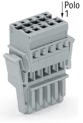 WAGO ELETTRONICA - Spina femmina per 1 conduttore.CAGE CLAMP®.4 mm².grigio