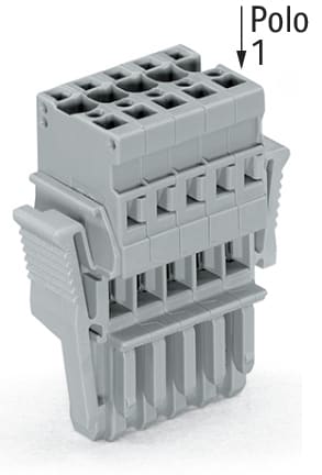 WAGO ELETTRONICA - Spina femmina per 1 conduttore.CAGE CLAMP®.4 mm².grigio