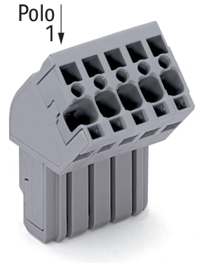 WAGO ELETTRONICA - Connettore femmina 1 conduttore, ang..CAGE CLAMP®.4 mm².grigio 769-105/022-000