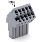 WAGO ELETTRONICA - Connettore femmina 1 conduttore, ang..CAGE CLAMP®.4 mm².grigio