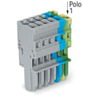 WAGO ELETTRONICA - Spina femmina per 1 conduttore.CAGE CLAMP®.4 mm².giallo-verde/blu/grigio