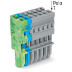 WAGO ELETTRONICA - Spina femmina per 1 conduttore.CAGE CLAMP®.4 mm².grigio, blu, giallo-verde