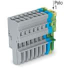 WAGO ELETTRONICA - Spina femmina per 1 conduttore.CAGE CLAMP®.4 mm².giallo-verde/blu/grigio