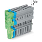 WAGO ELETTRONICA - Spina femmina per 1 conduttore.CAGE CLAMP®.4 mm².grigio, blu, giallo-verde