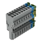 WAGO ELETTRONICA - Spina femmina per 1 conduttore.CAGE CLAMP®.4 mm².giallo-verde/blu/grigio