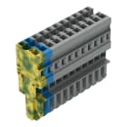 WAGO ELETTRONICA - Spina femmina per 1 conduttore.CAGE CLAMP®.4 mm².grigio, blu, giallo-verde