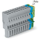 WAGO ELETTRONICA - Spina femmina per 1 conduttore.CAGE CLAMP®.4 mm².giallo-verde/blu/grigio