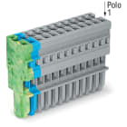 WAGO ELETTRONICA - Spina femmina per 1 conduttore.CAGE CLAMP®.4 mm².grigio, blu, giallo-verde