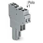 WAGO ELETTRONICA - Connettore femmina per 2 conduttori.CAGE CLAMP®.4 mm².grigio