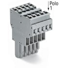 WAGO ELETTRONICA - Connettore femmina per 2 conduttori.CAGE CLAMP®.4 mm².grigio