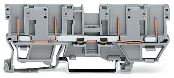 WAGO ELETTRONICA - Morsetto di base per 4 pin.per guida DIN 35 x 15 e 35 x 7,5.grigio