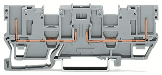 WAGO ELETTRONICA - Morsetto di base per 2 pin.con 2 posizioni per ponticelli.per guida DIN 35 x 15 e 35 x 7,5.grigio