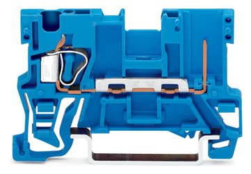 WAGO ELETTRONICA - Morsetto di base per 1 conduttore/1 pin.per guida DIN 35 x 15 e 35 x 7,5.4 mm².blu