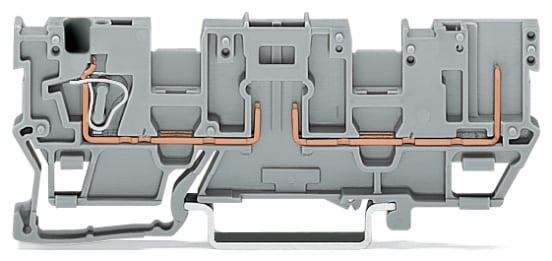 WAGO ELETTRONICA - Morsetto di base per 1 conduttore/1 pin.con 2 posizioni per ponticelli.per guida DIN 35 x 15 e 35 x 7,5.grigio
