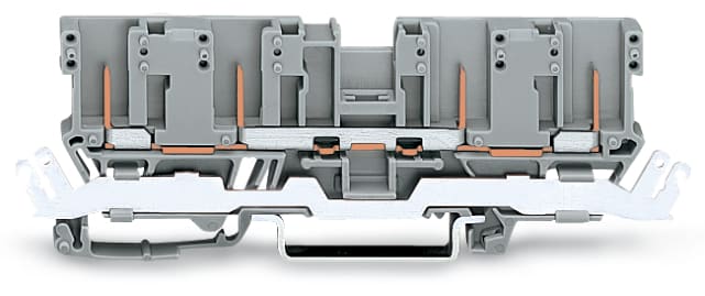 WAGO ELETTRONICA - Morsetto di base per 4 pin.con contatto schermato.per guida DIN 35 x 15 e 35 x 7,5.grigio