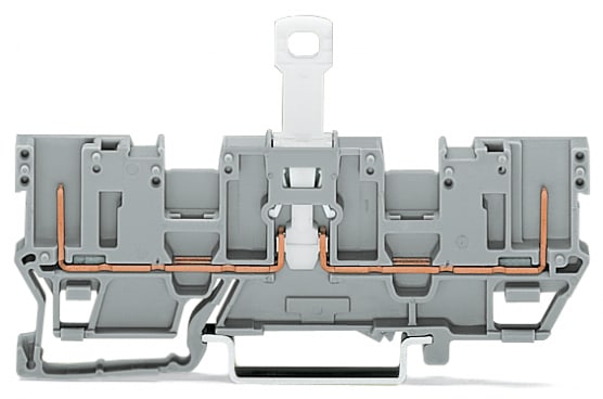 WAGO ELETTRONICA - Morsetto di base sezionatore per 2 pin.con 2 posizioni per ponticelli.per guida DIN 35 x 15 e 35 x 7,5.grigio