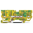 WAGO ELETTRONICA - Morsetto di base di terra per 4 pin.per guida DIN 35 x 15 e 35 x 7,5.verde-giallo