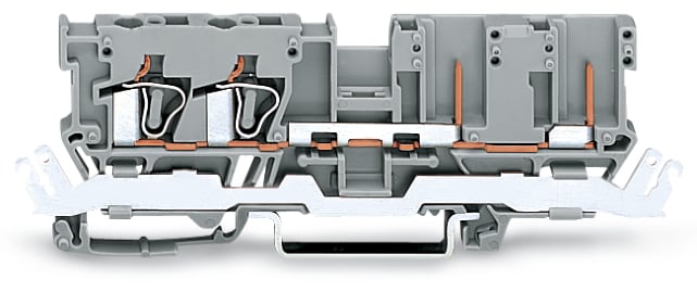 WAGO ELETTRONICA - Morsetto di base per 2 conduttori/2 pin.con contatto schermato.per guida DIN 35 x 15 e 35 x 7,5.grigio