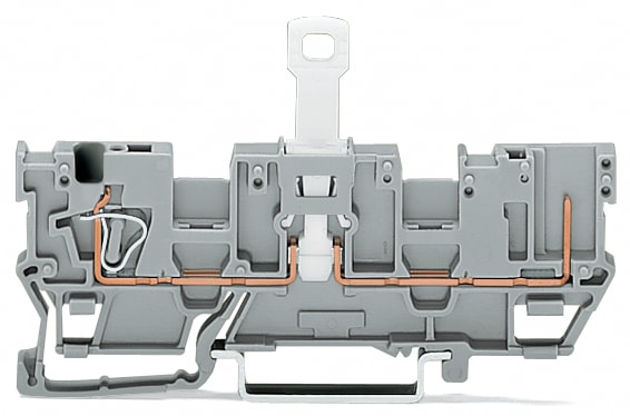 WAGO ELETTRONICA - Morsetto di base sezionatore per 1 conduttore/1 pin.con 2 posizioni per ponticelli.per guida DIN 35 x 15 e 35 x 7,5.grigio