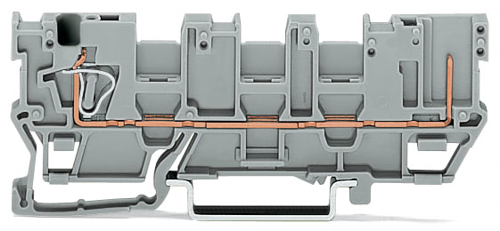 WAGO ELETTRONICA - Morsetto di base sezionatore per 1 conduttore/1 pin.con 3 posizioni per ponticelli.per guida DIN 35 x 15 e 35 x 7,5.grigio