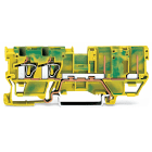 WAGO ELETTRONICA - Morsetto di base di terra per 2 conduttori/2 pin.4 mm².per guida DIN 35 x 15 e 35 x 7,5.verde-giallo