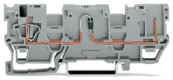 WAGO ELETTRONICA - Morsetto di base per componente per 1 conduttore/1 pin.con 2 posizioni per ponticelli.con diodo 1N4007.grigio