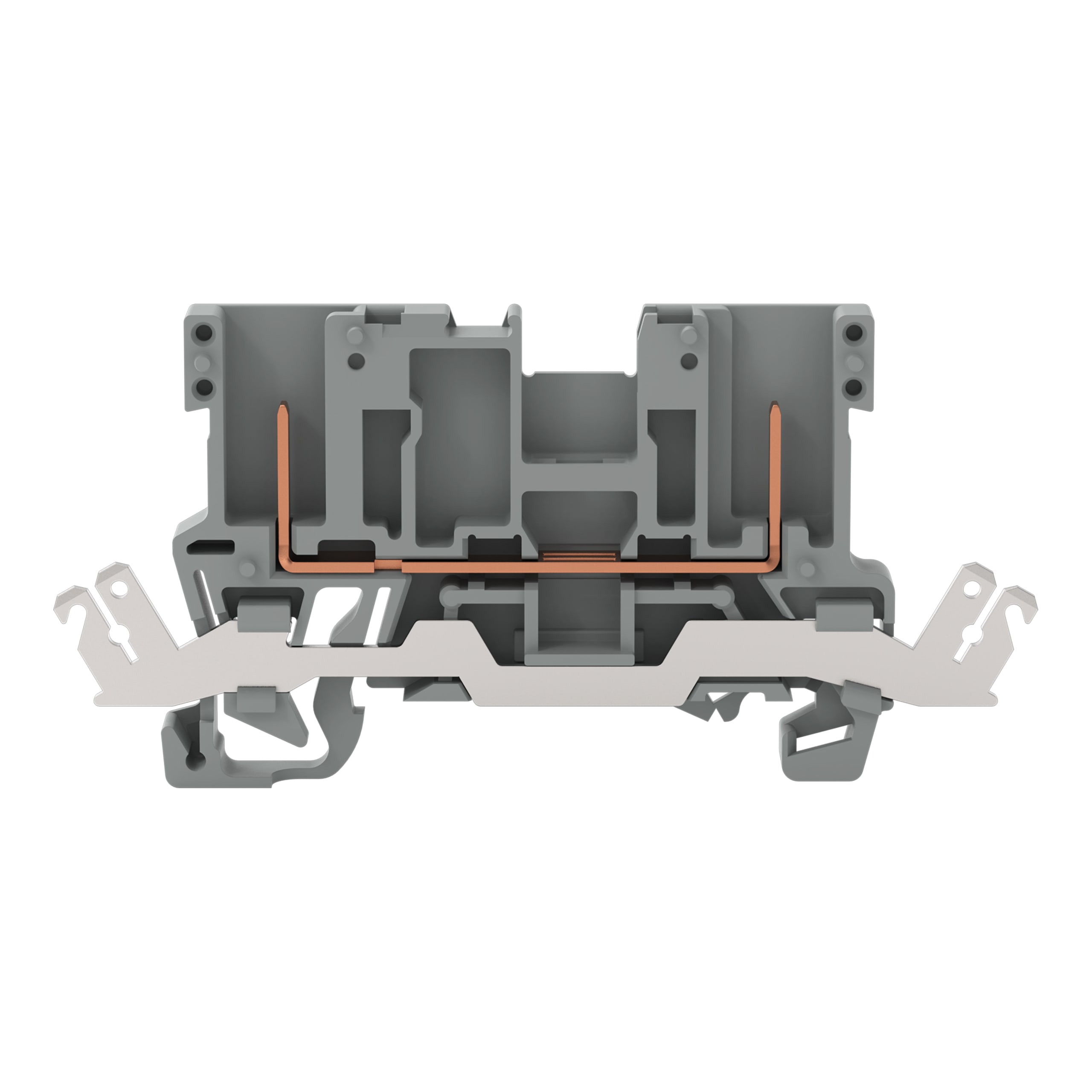 WAGO ELETTRONICA - Morsetto di base per 2 pin.con contatto schermato.per guida DIN 35 x 15 e 35 x 7,5.grigio