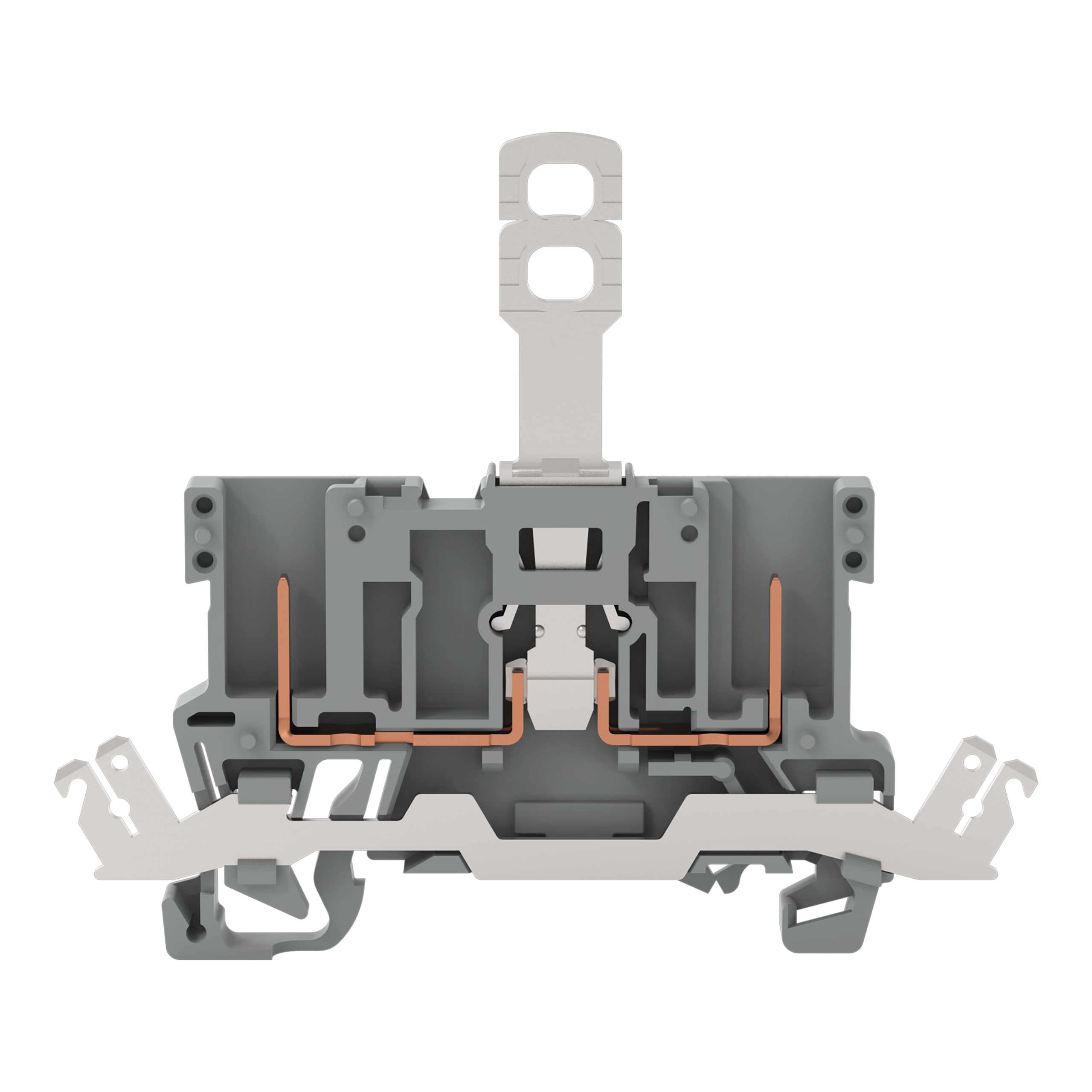 WAGO ELETTRONICA - Morsetto di base sezionatore per 2 pin.con contatto schermato.per guida DIN 35 x 15 e 35 x 7,5.grigio