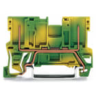 WAGO ELETTRONICA - Morsetto di base di terra per 2 pin.per guida DIN 35 x 15 e 35 x 7,5.verde-giallo